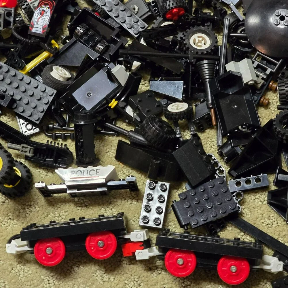 Lego and Lego Compatible Black Building Blocks Wheels Car Parts Lot GA164